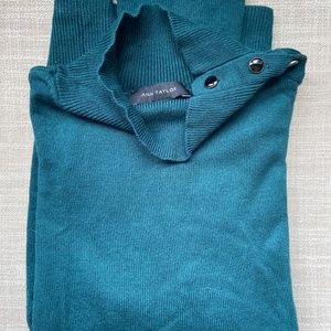 Ann Taylor Teal Mock-Neck Sweater